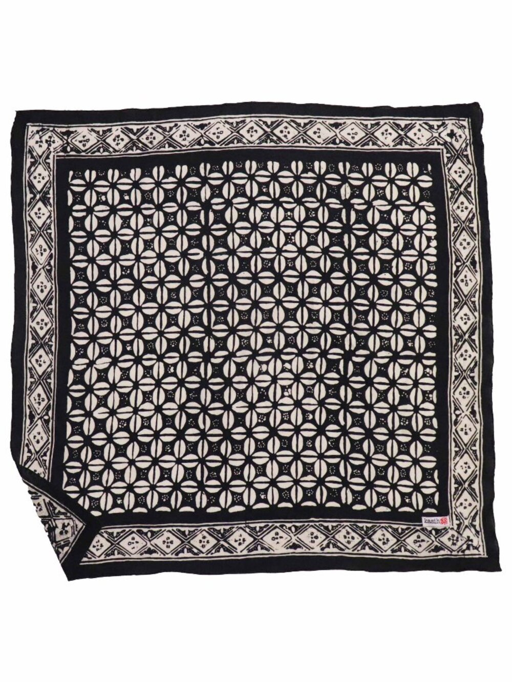 Hand Dyed Batik Bandana Black Horn Beetle Palm Tree Mens Cotton
